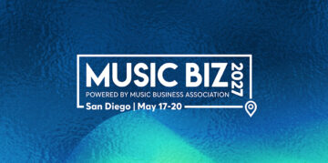Music Biz 2027 logo, powered by Music Business Association. Event in San Diego from May 17 to 20.